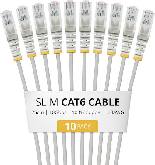 StarTech U/UTP Cat.6 (Gigabit) Καλώδιο Δικτύου Ethernet 0.25m Γκρι