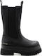 Damen Chelsea-Stiefeletten mit Mittelhohem Absatz Schwarz