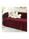 SpitiBazaar Set of 3 Chenille Throws Burgundy