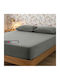 Cosy Life Flanell Spannbettlaken-Set mit 2 Kissenbezügen, King Size, 160 x 230 + 30 cm, Grau (3-teilig)