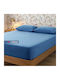 Cosy Life Bettlaken-Set mit 2 Kissenbezügen, Super-Doppel, Flanell, mit Gummizug, 160x230+30 cm, Blau (3 Stück)