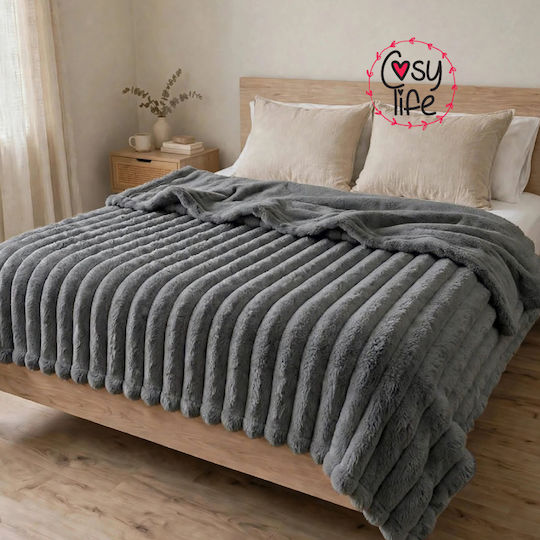 Cosy Life Super Double Sherpa Comforter 220x240 cm Dark Grey Cosy Life Super Double Sherpa Comforter 220x240 cm Dark Grey