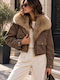 Long Women's Winter Jacket Brown