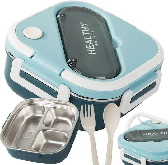 Verk Group Lunchbox aus Edelstahl, Blau, mit Fächern, 1 l
