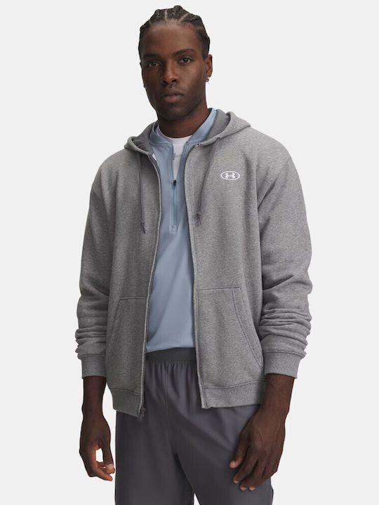 Under Armour Rival Fleece Ζακέτα Γκρί με Κουκούλα