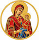 Metal Icon of Saint Anne and the Virgin Mary Self-Adhesive Gold 5.1 Cm Saint Anne Virgin Mary Icon