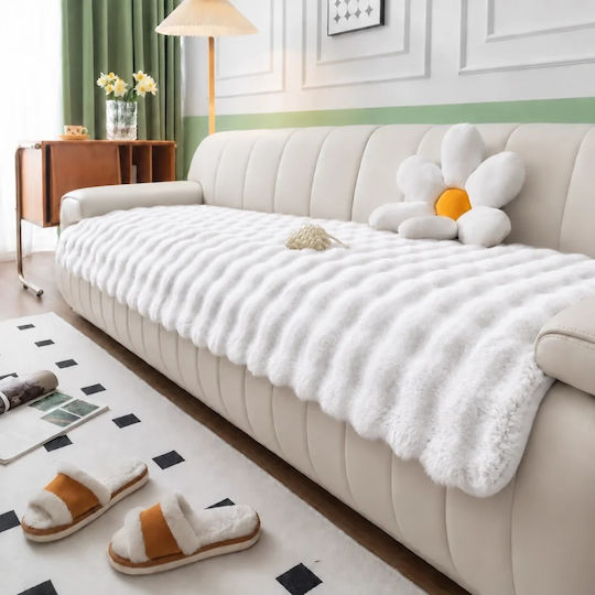 Ehome Set of Elastic Living Room Covers White 3 Pieces