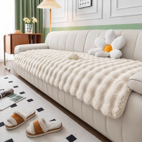 Ehome Set of Beige Elastic Living Room Covers 3 Pieces