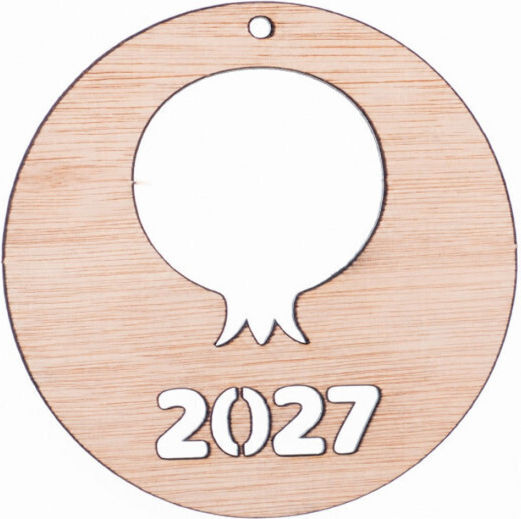 Nuova Vita 2027 Wooden Pomegranate Lucky Charm 8cm