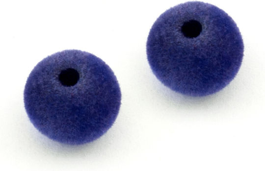 Velvet Bead 10mm Ø2mm Blue 100 Pcs