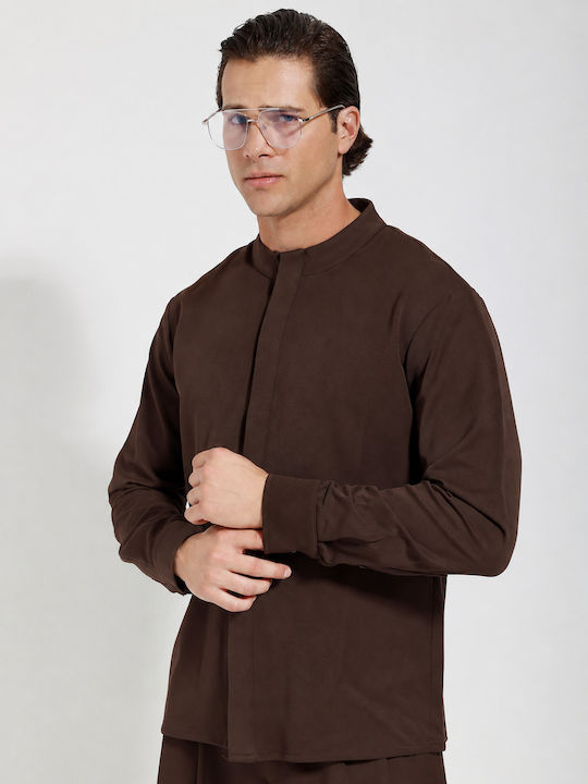 Tresor Μακρυμάνικo Overshirt Καφέ