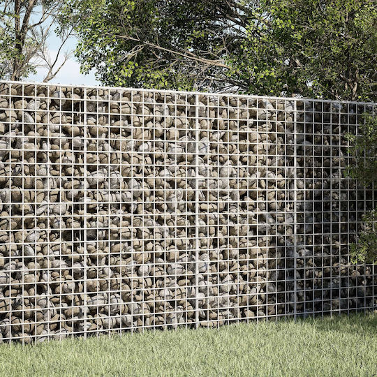 vidaXL Steel Gabion Box for Garden Fence 5x5x100 cm Silver