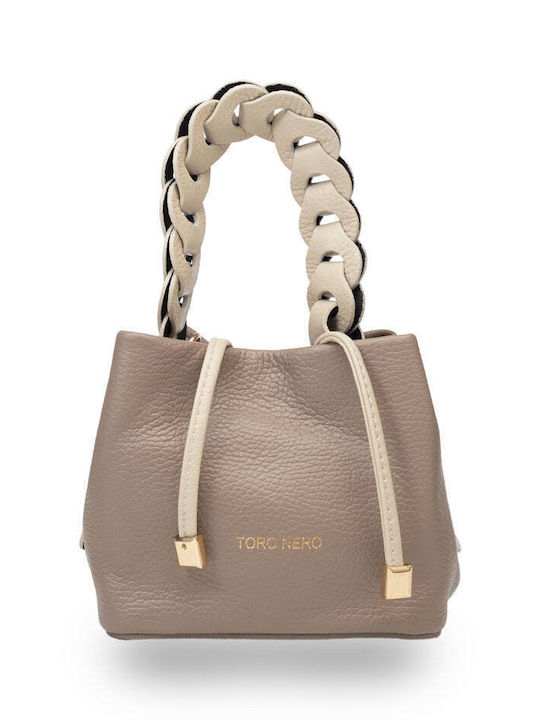 Toro Nero Irina Leather Women's Shoulder Bag Taupe