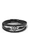 Toro Nero Women's Leather Bracelet with Heart Design 21cm