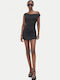 Summer Mini Draped Dress Black