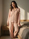 Caress Дамски зимен комплект пижама Light Pink