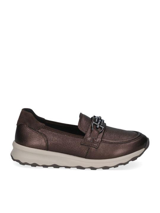 Leather Women's Moccasins in Brown