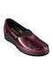 Leather Women's Moccasins in Burgundy