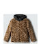 Kids’ Short Brown Fur Jacket with Hood