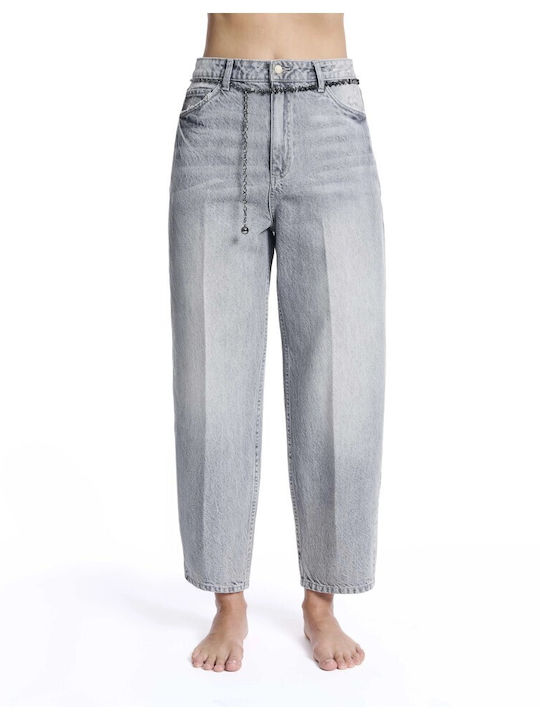 High-Rise Women's Jeans in Regular Fit Grey