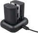 Set 2 Batteries 2000 Mah Lp-e6 Lp-e6n Dual Charger Enegon Canon