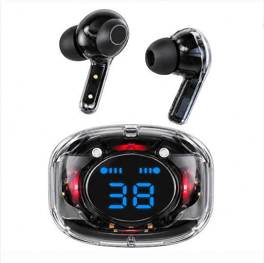 27071 In-ear Bluetooth Handsfree Headphones with Charging Case Transparent Black
