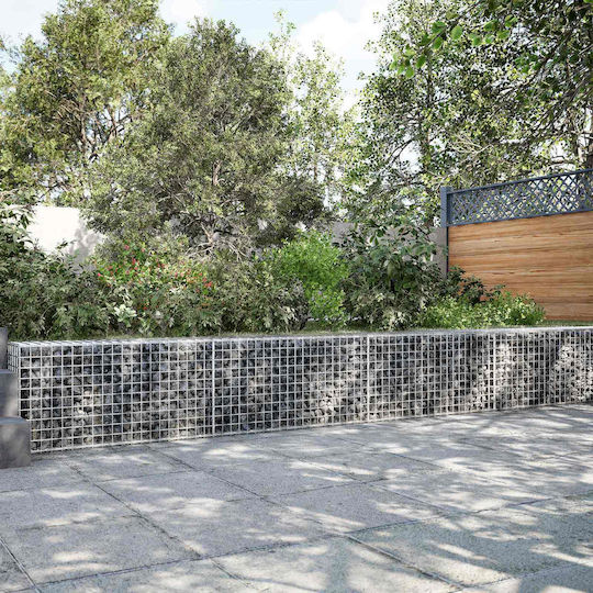 vidaXL Steel Gabion Box for Garden Fencing 5x5x50 cm Silver