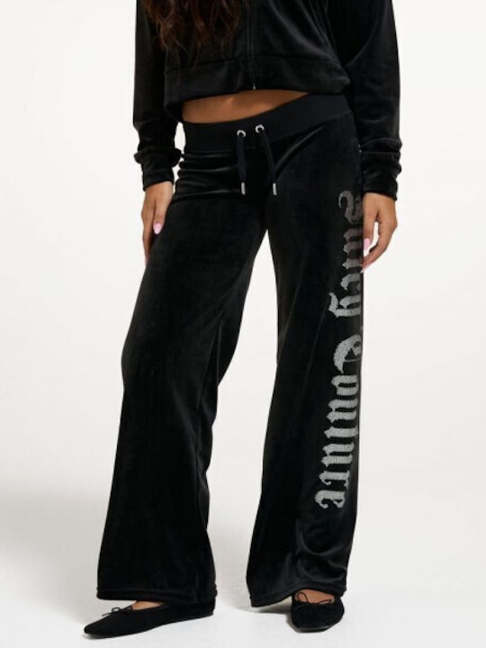 Juicy Couture Schwarze Samt-Jogginghose