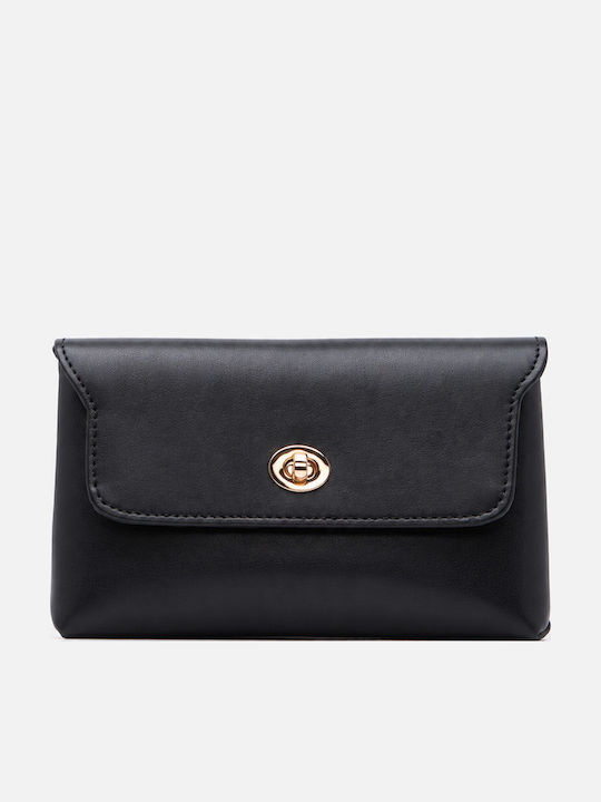 Damen-Flaptasche Schwarz-matt