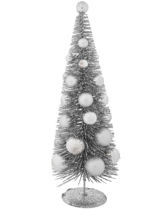 Коледна Декоративна Елхичка 50 см Украсена Сива