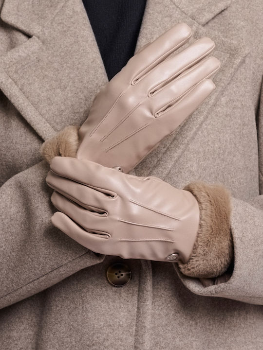 Brown Gloves with Fur