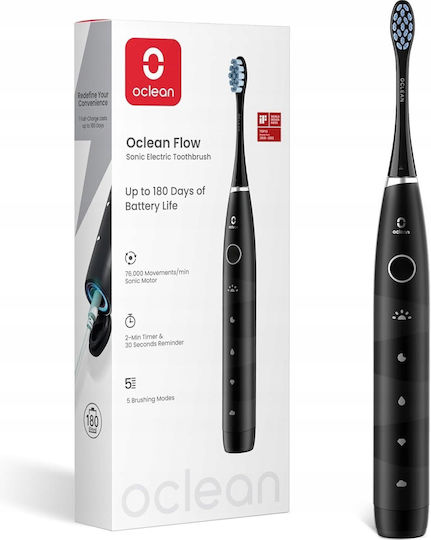 OClean Sonic Electric Toothbrush with Pressure Sensor & Travel Case Black
