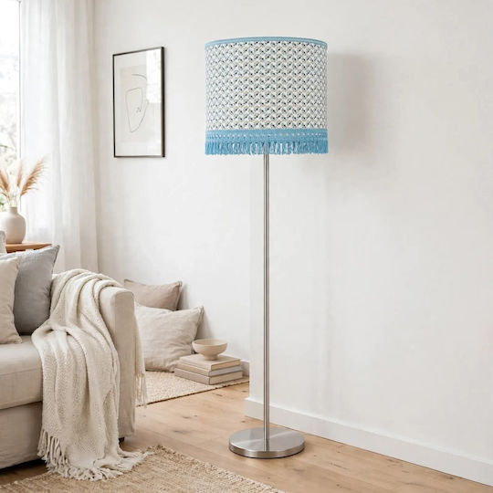 Oxygen Blue Octagon Floor Lamp with E27 Bulb Holder Blue