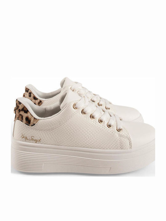 Adidași Flatforms Pentru Femei Albi