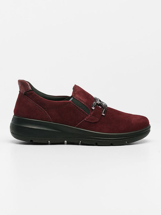 Imac Leather Women's Moccasins in Burgundy