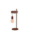 Eglo Townshend Metal Table Lamp for E27 Bulb with Brown Shade and Base