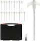 Set 20 Tent Pegs Drill Adapter Relaxdays Orange Fluorescent 20.5x4.5cm 22.5x27cm