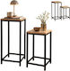 Atmosphera Brown Metal Plant Stands 24x24x60cm 2pcs