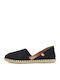 Damen-Espadrilles aus Veloursleder in Schwarz