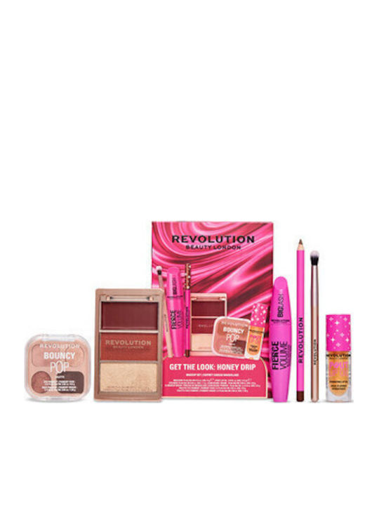 Revolution Beauty Get The Look: Honey Drip Edit Set Σετ Μακιγιάζ για Μάτια & Χείλη 6τμχ