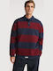 Ragber Polo Pullover Langarm Bordeaux