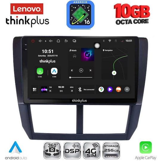 Lenovo Auto-Audiosystem für BMW X2 / X6 Subaru Forester / Impreza 2008–2013 (Bluetooth/USB/WiFi/GPS/Apple CarPlay/Android Auto) mit 9-Zoll-Touchscreen