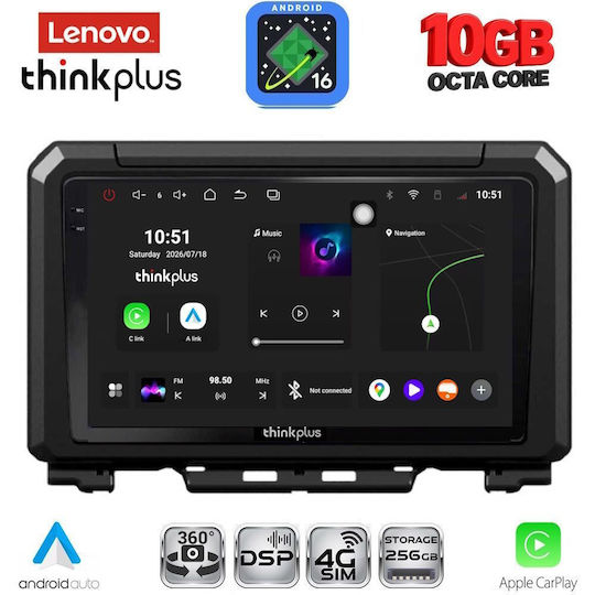Lenovo Auto-Audiosystem für Suzuki Jimny BMW X2 / X6 2017-2026 (Bluetooth/USB/WiFi/GPS/Apple CarPlay/Android Auto) mit 9" Touchscreen
