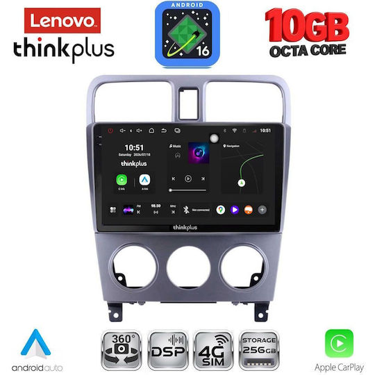 Lenovo Auto-Audiosystem für BMW X2 / X6 Subaru Forester 2002–2008 (Bluetooth/USB/WiFi/GPS/Apple CarPlay/Android Auto) mit 9-Zoll-Touchscreen