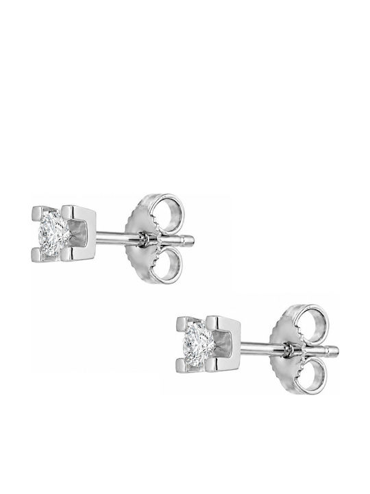 Обици с единичен диамант Lab Grown Diamond от бяло злато K14 P-87033 бяло злато K14