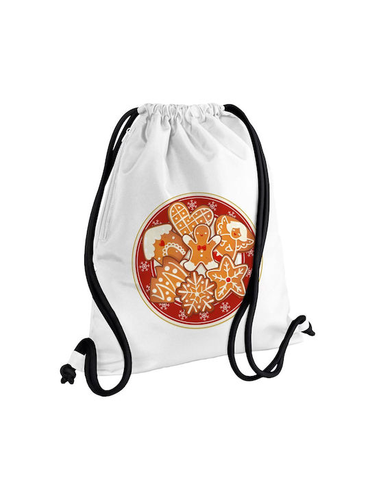 Koupakoupa Xmas Cookies White Gym Backpack
