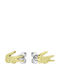 Lacoste Crocodile Stud Earrings Steel Gold 2040051