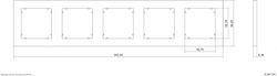 Mini Universal Square Frame Fivefold Made Taupe Plastic 60mr-5