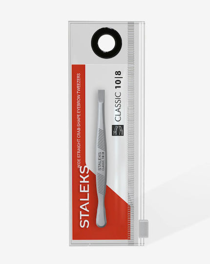 Wide Straight Eyebrow Tweezers Staleks Classic Tc-10/8