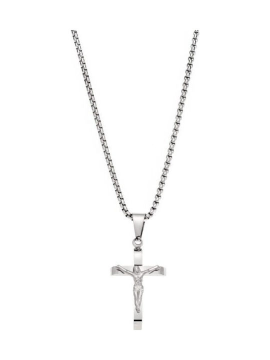 Senza Men's Steel Crucifix Cross Without Chain